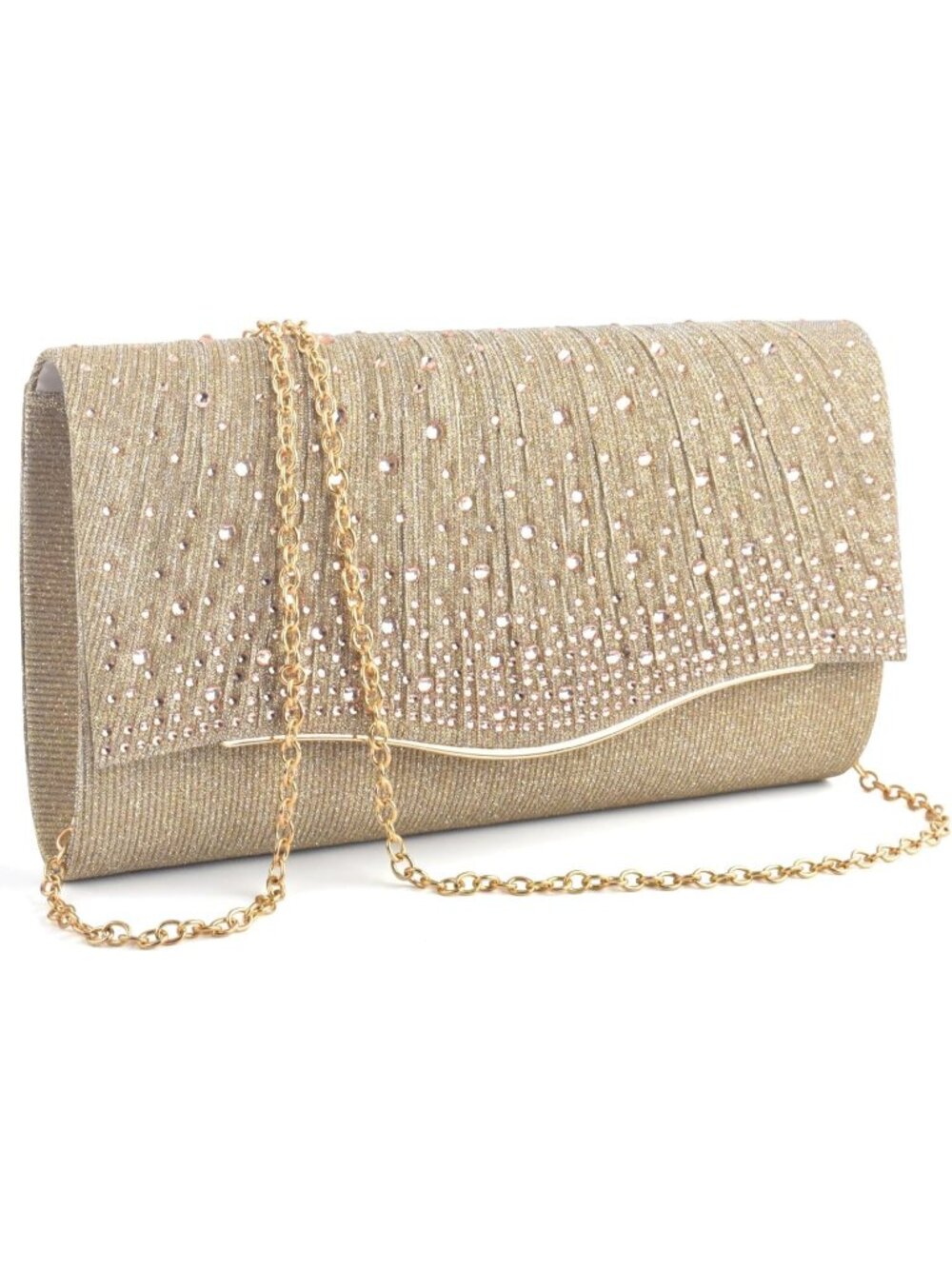 👜 Women's Gold Suede Evening Shoulder Bags Envelope Party Cocktail Prom Clutch